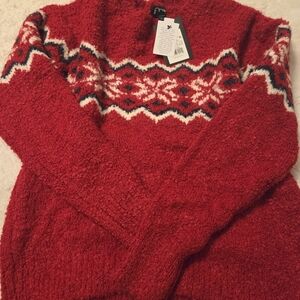 Art Class Red and White Patterned Women's Sweater